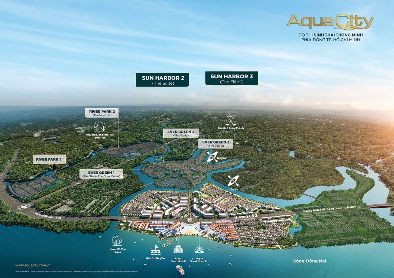 Vị trí Sun harbor 3 trên tổng mặt bằng dự án Aqua City
