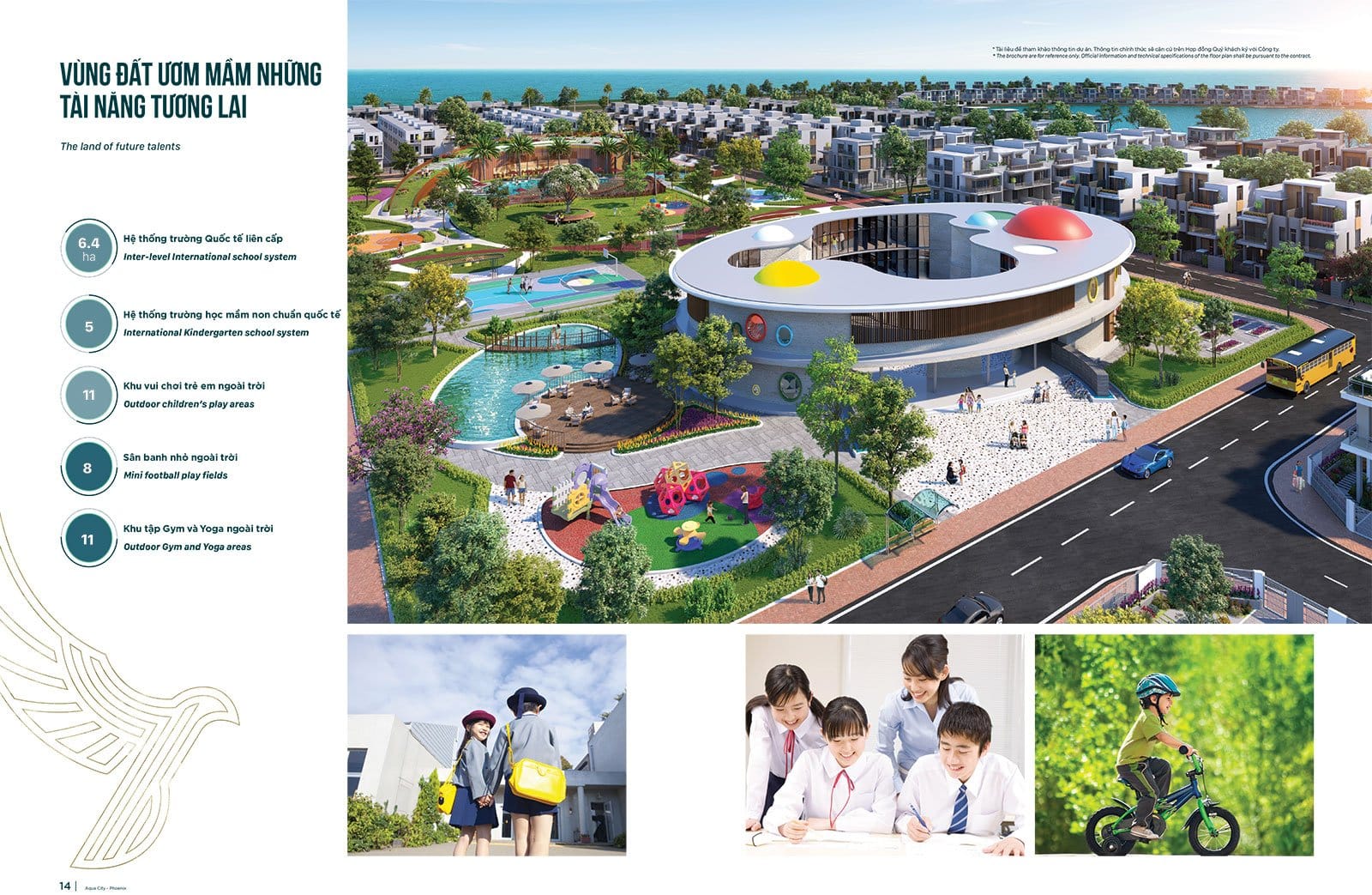 Tiện ích trường học nơi ươm mầm những tài năng tương lai tại Đảo Phượng Hoàng Aqua City.