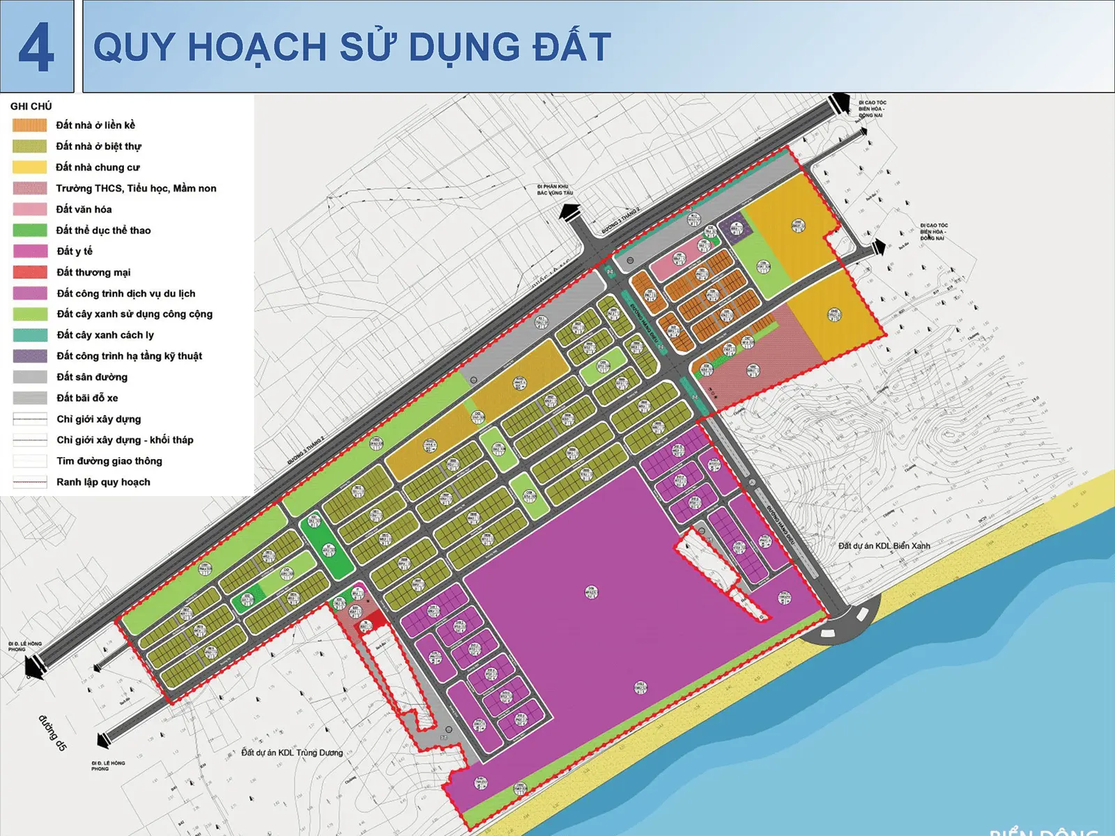 Bản đồ quy hoạch sử dụng đất dự án Sun Group Vũng Tàu tại Phường 10 và Phường 11, TP. Vũng Tàu.