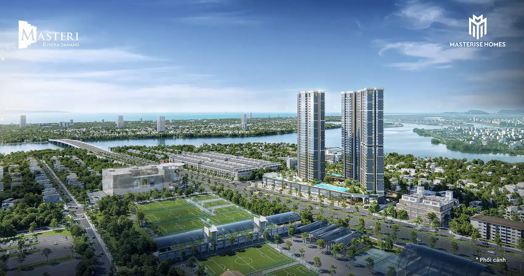 Dự án Masteri Rivera Đà Nẵng với hai tòa tháp 39 tầng tại vị trí đắc địa quận Hải Châu.
