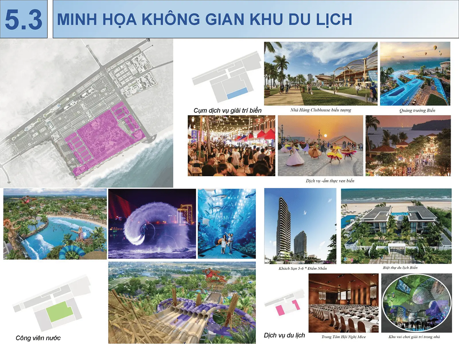 Minh họa không gian khu du lịch Sun Group Vũng Tàu với các tiện ích cao cấp và đa dạng.