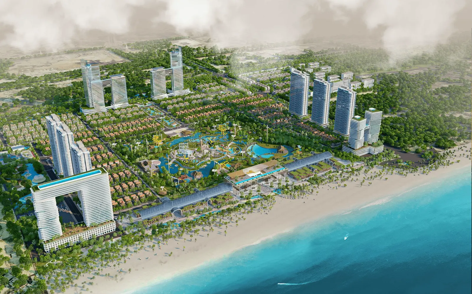 Phối cảnh dự án Sun Group Vũng Tàu, một khu đô thị nghỉ dưỡng cao cấp bên bờ biển Vũng Tàu.