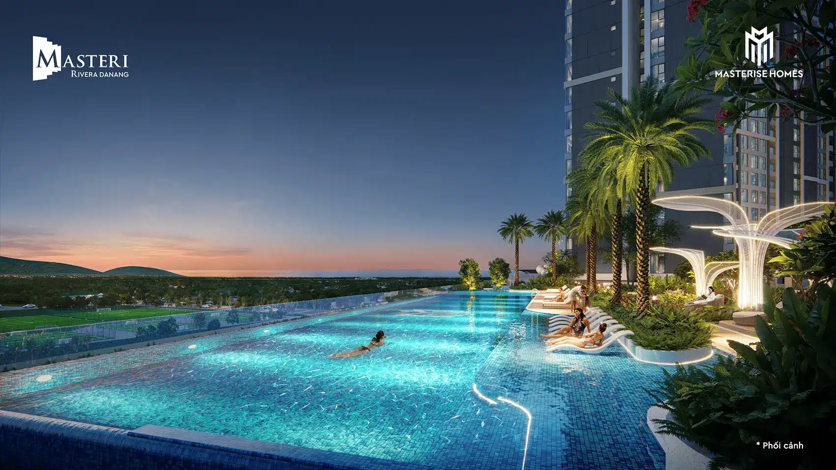Tiện ích bể bơi resort tại Masteri Rivera Đà Nẵng, nơi trải nghiệm cuộc sống đẳng cấp quốc tế. Masteri Rivera Đà Nẵng – Nơi nhịp sống giao hòa giữa thiên nhiên và đô thị hiện đại