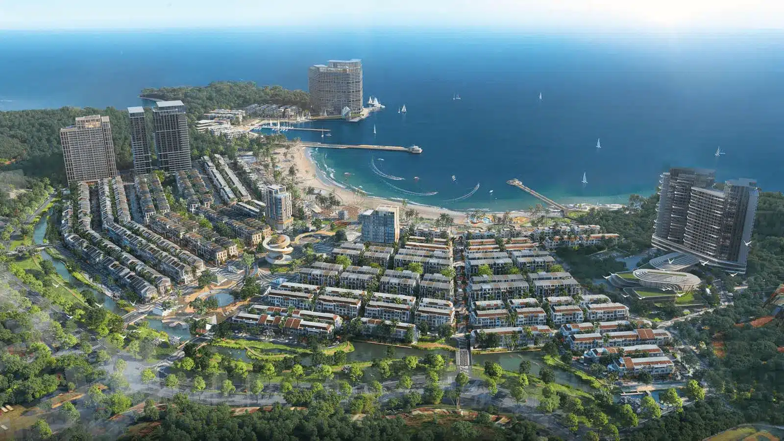 Toàn cảnh dự án Xanh Island Cát Bà với quy mô gần 50 ha và các tiện ích đẳng cấp. Xanh Island Cát Bà: Khu du lịch đẳng cấp quốc tế giữa thiên đường biển đảo